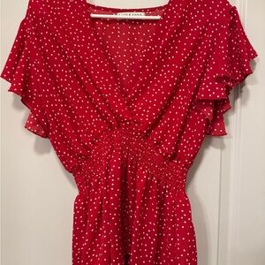 Jon & Anna Red Polka Dot Women's Top